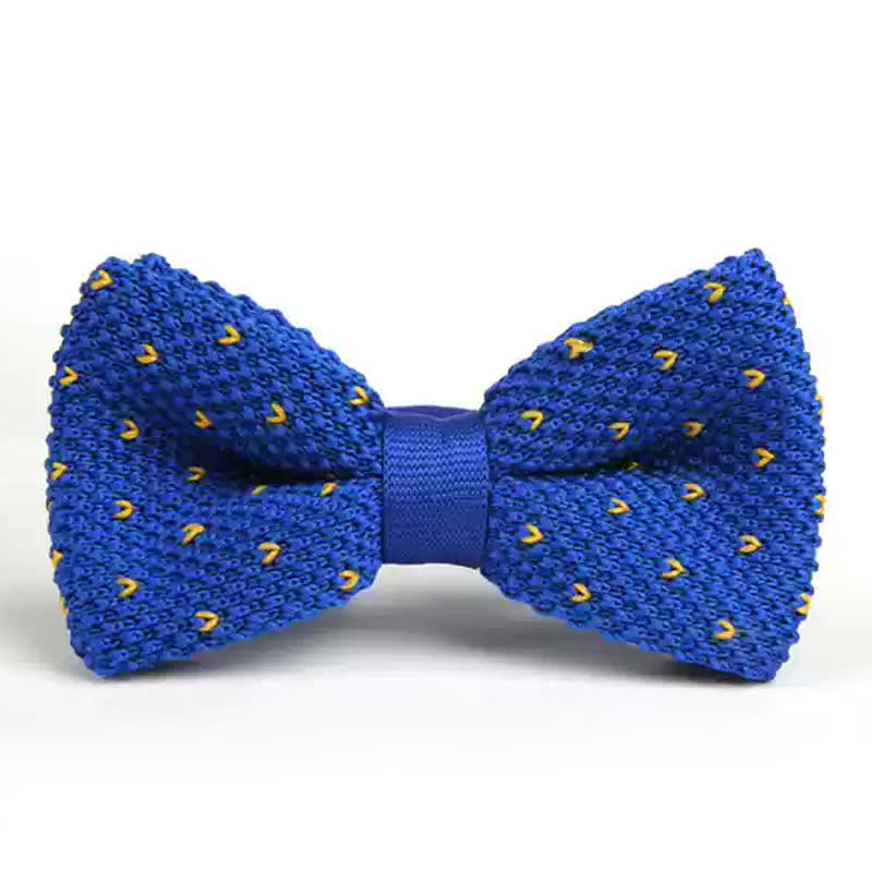Pajarita de punto con detalles de espiga para hombre