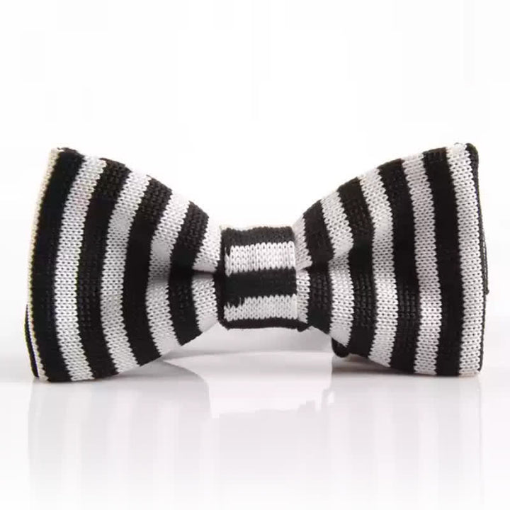 Pajarita de punto a rayas elegante y novedosa para hombre