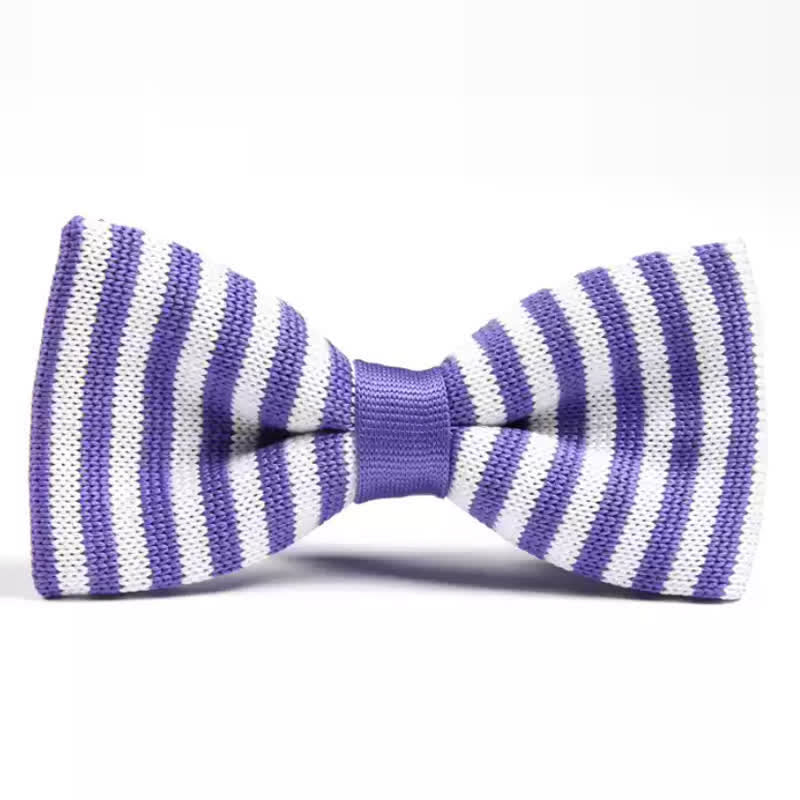 Pajarita de punto a rayas elegante y novedosa para hombre