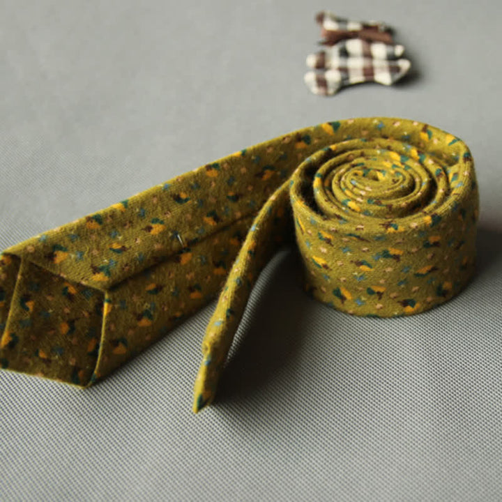 Corbata casual de algodón con estampado floral fresco y bonito para hombre