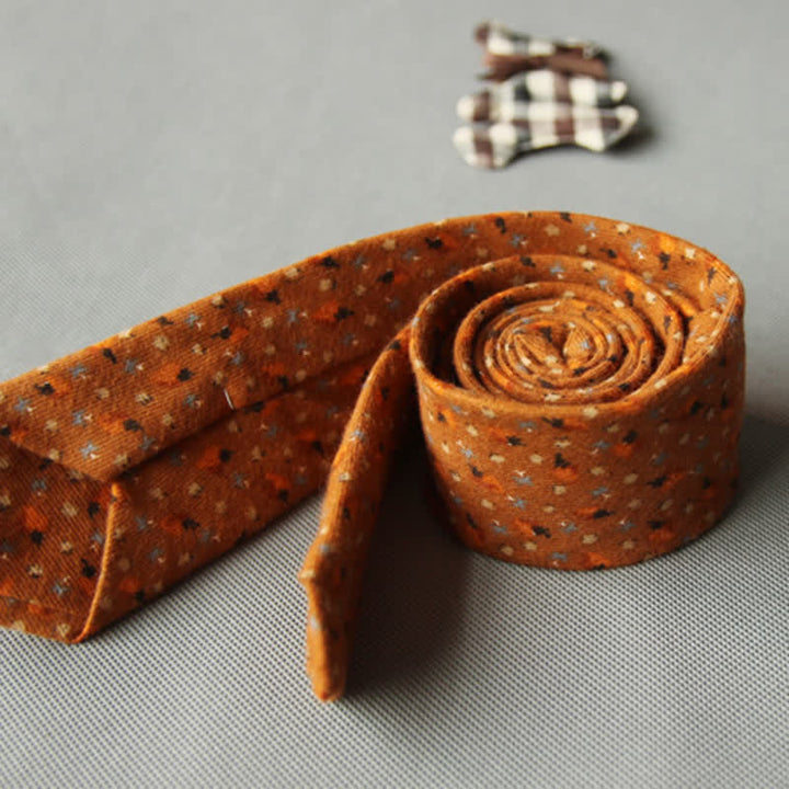 Corbata casual de algodón con estampado floral fresco y bonito para hombre