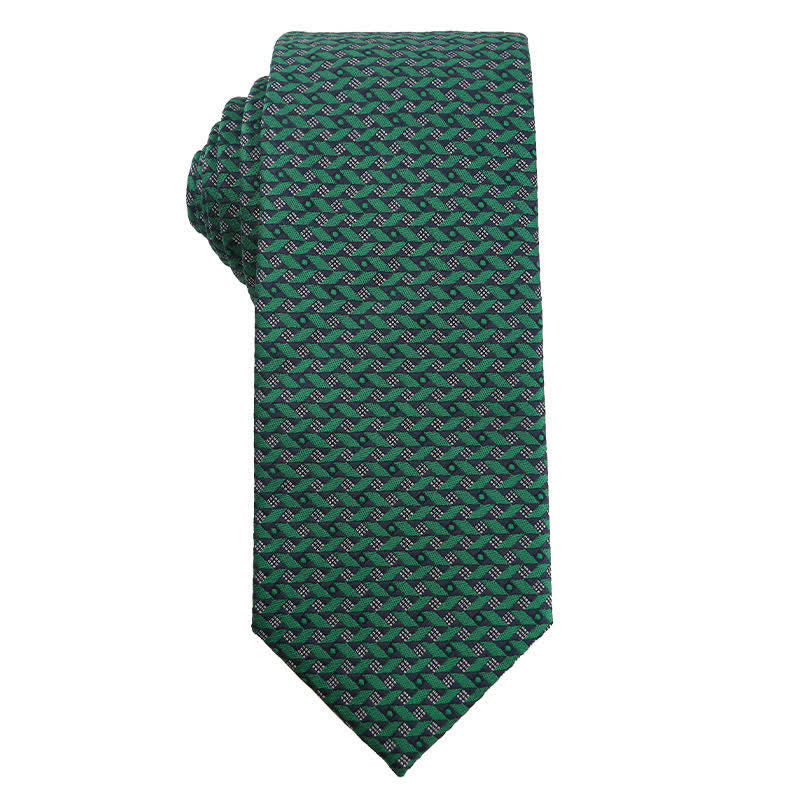 Corbata de cuadros florales de la serie verde oscuro para hombre