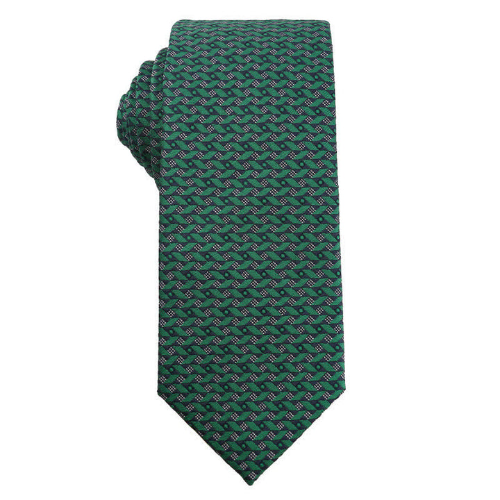 Corbata de cuadros florales de la serie verde oscuro para hombre