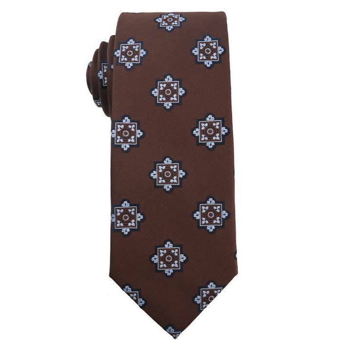 Corbata de rayas Paisley de la serie Coffee Brown para hombre