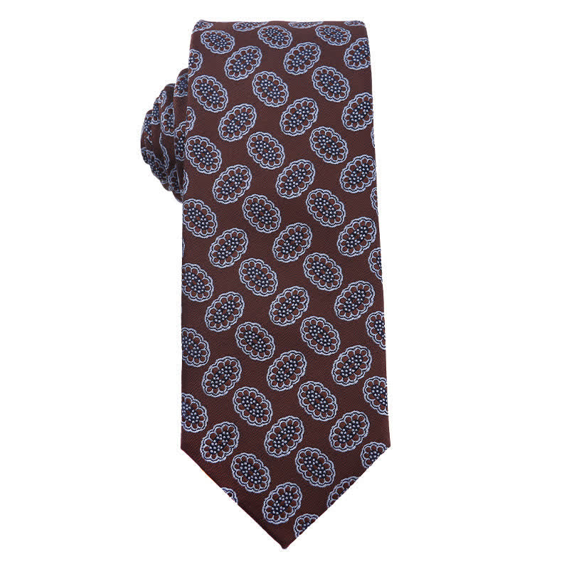 Corbata de rayas Paisley de la serie Coffee Brown para hombre