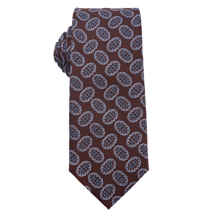 Corbata de rayas Paisley de la serie Coffee Brown para hombre
