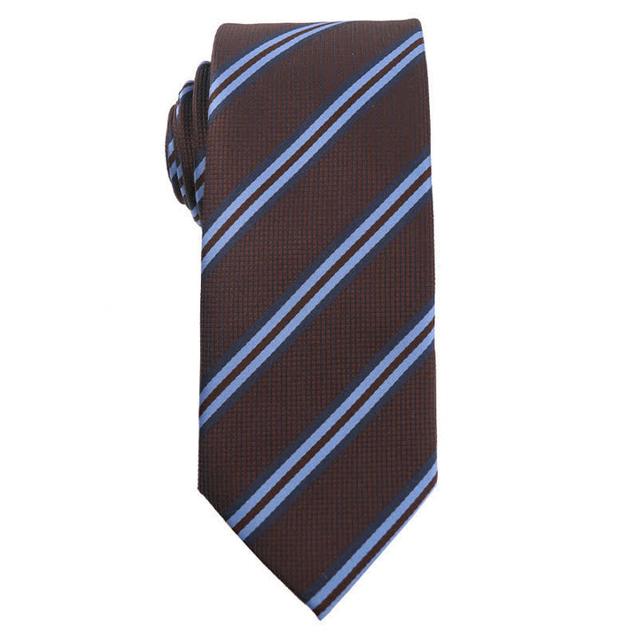 Corbata de rayas Paisley de la serie Coffee Brown para hombre
