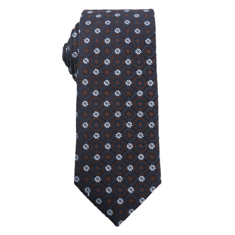 Corbata de rayas Paisley de la serie Coffee Brown para hombre