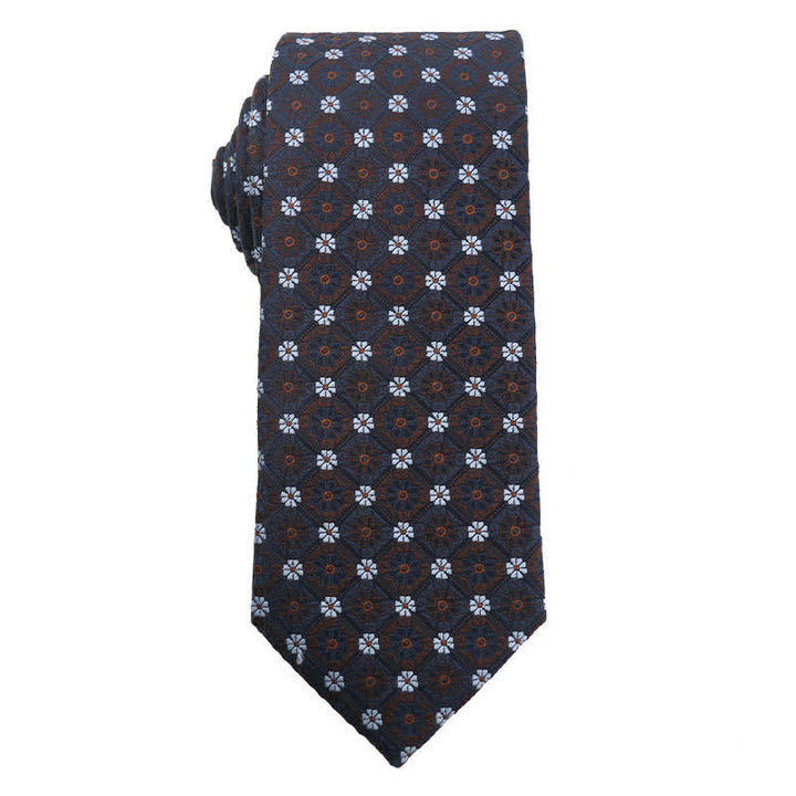 Corbata de rayas Paisley de la serie Coffee Brown para hombre