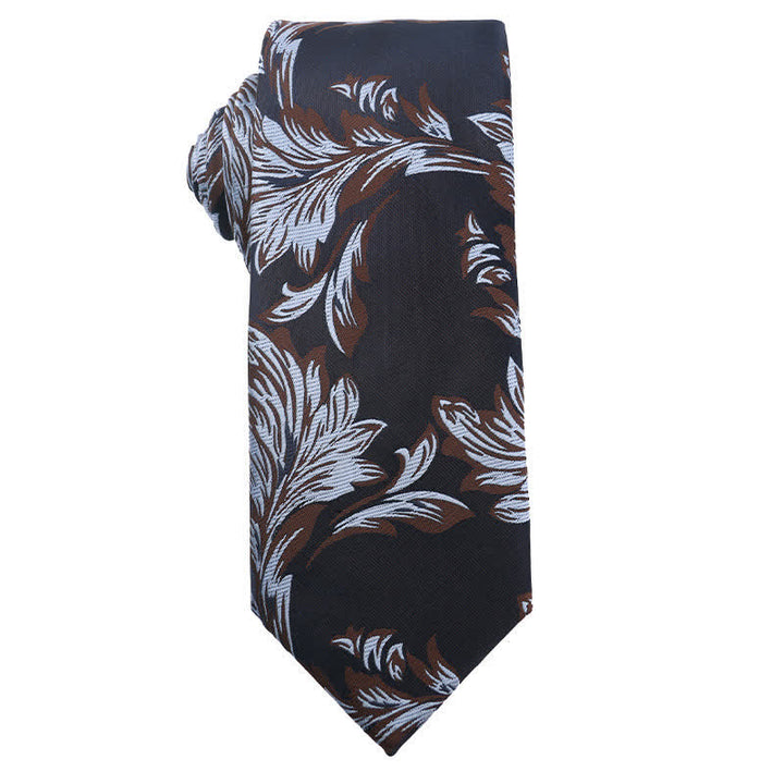 Corbata de rayas Paisley de la serie Coffee Brown para hombre