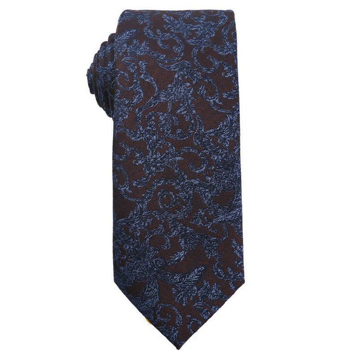 Corbata de rayas Paisley de la serie Coffee Brown para hombre
