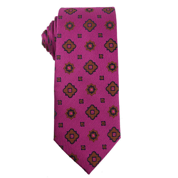 Corbata para hombre de la serie violeta medio vibrante y rojo