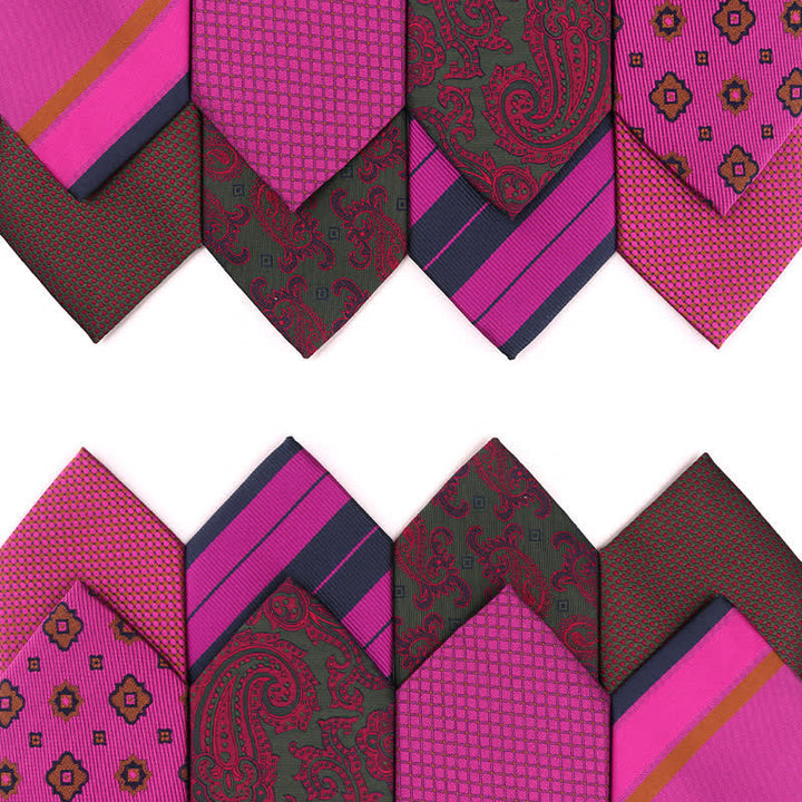 Corbata para hombre de la serie violeta medio vibrante y rojo