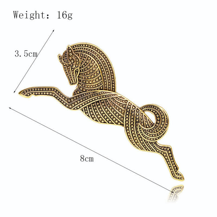 Broche unisex bañado en plata y oro del Cavallino Rampante