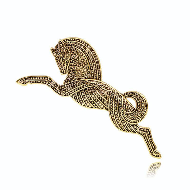 Broche unisex bañado en plata y oro del Cavallino Rampante