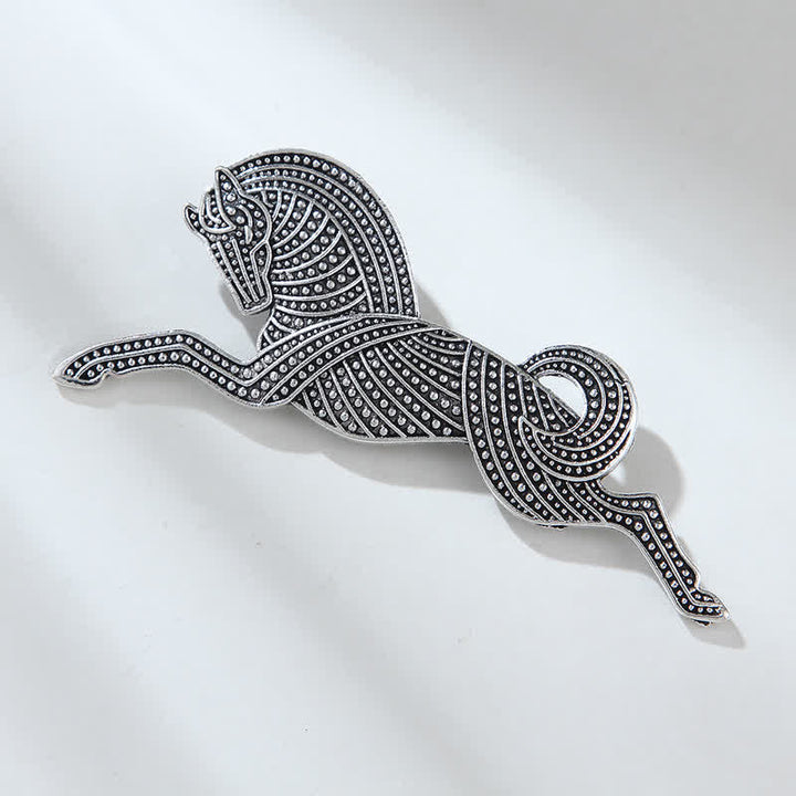 Broche unisex bañado en plata y oro del Cavallino Rampante