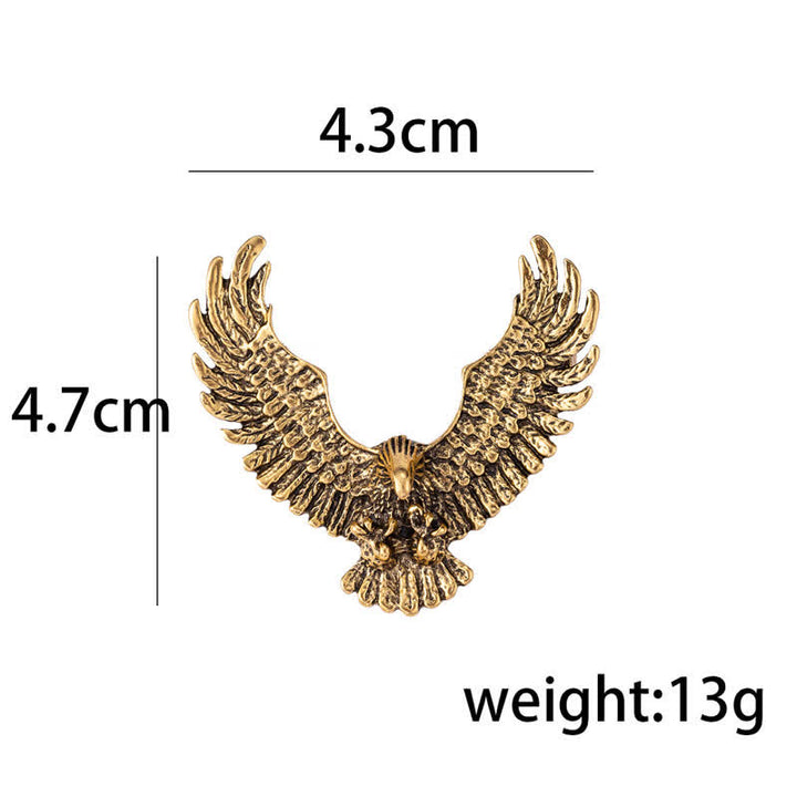 Broche retro de águila con alas extendidas para hombre