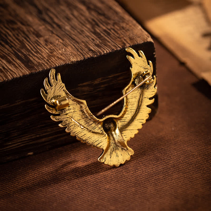 Broche retro de águila con alas extendidas para hombre