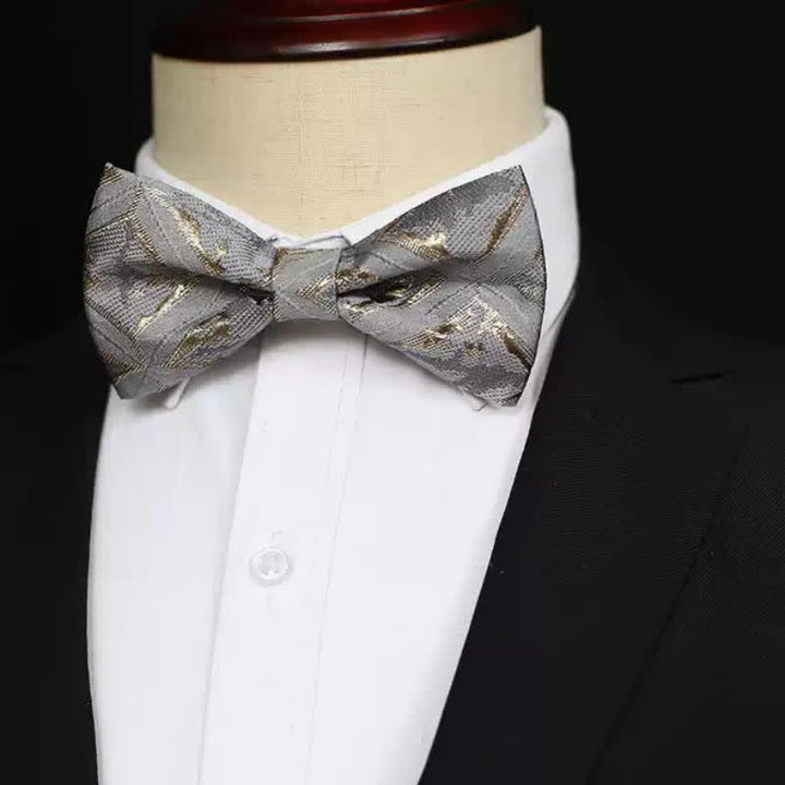 Pajarita de jacquard dorada delicada y atemporal para hombre