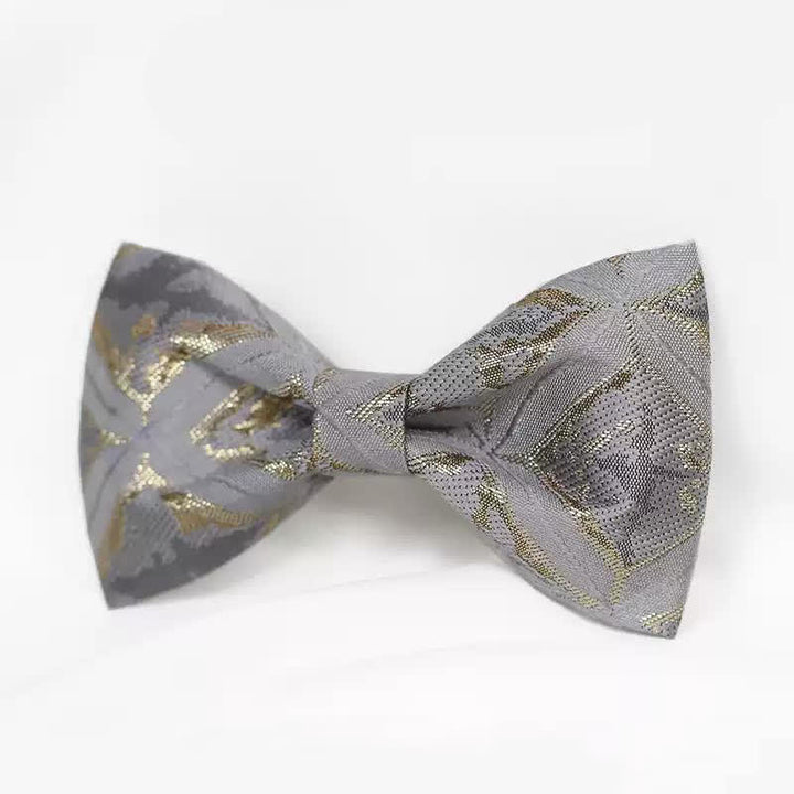 Pajarita de jacquard dorada delicada y atemporal para hombre