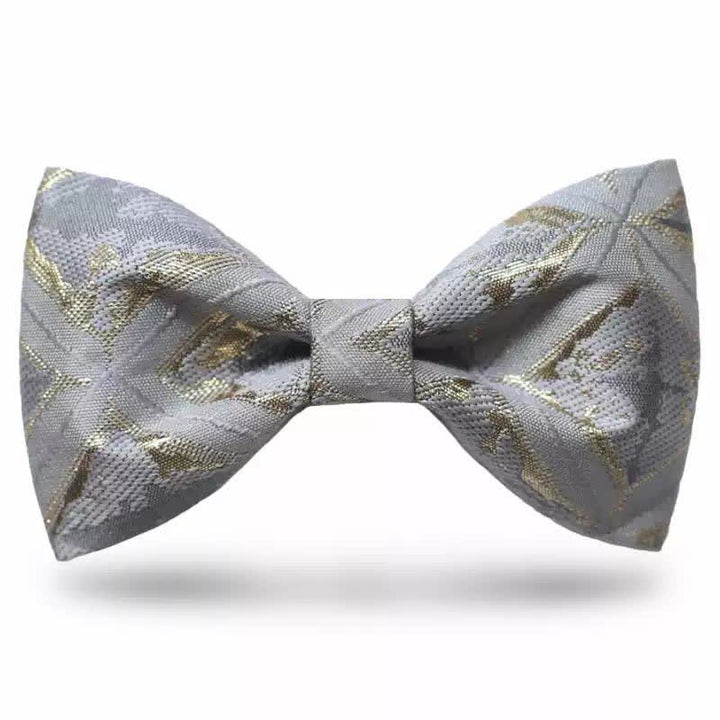 Pajarita de jacquard dorada delicada y atemporal para hombre
