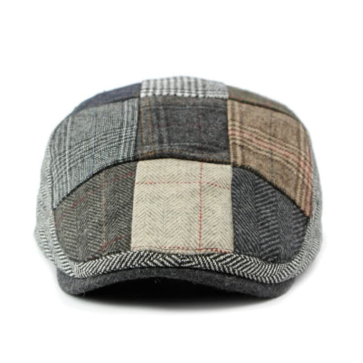 Boina con diseño de espiga y cuadros con retazos retro
