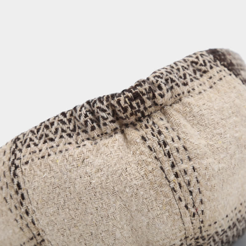 Boina de vendedor de periódicos con diseño de espiga y flecos de color degradado