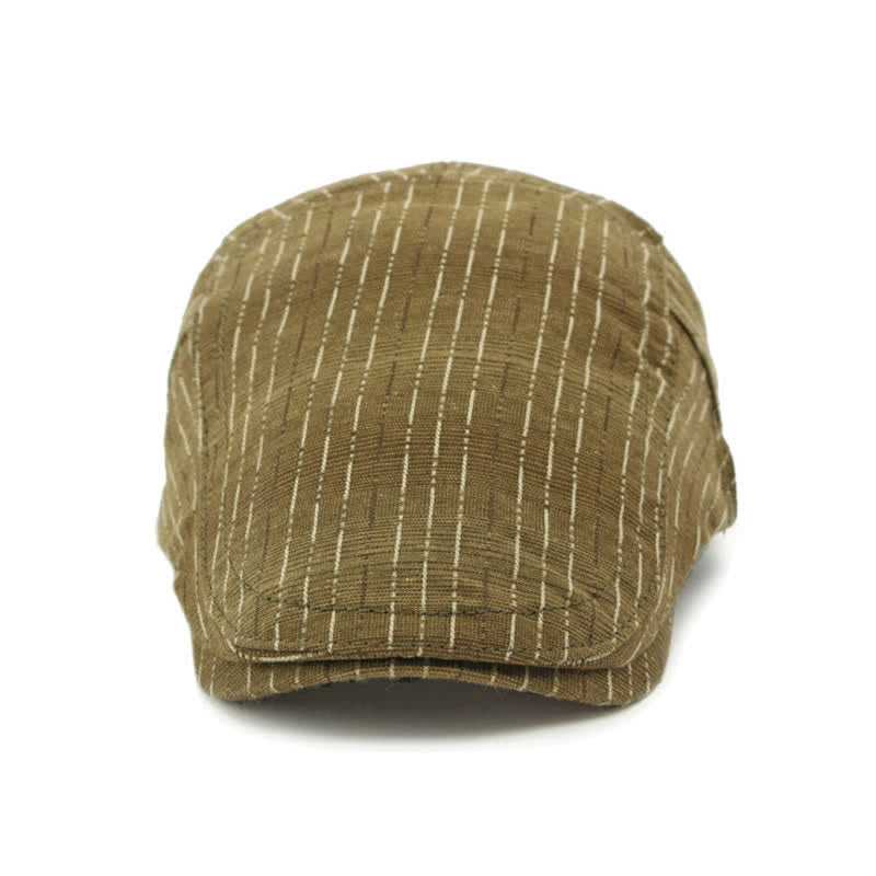 Boina clásica informal con visera plana y rayas