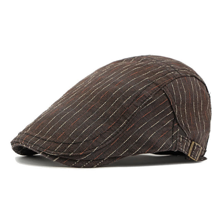 Boina clásica informal con visera plana y rayas