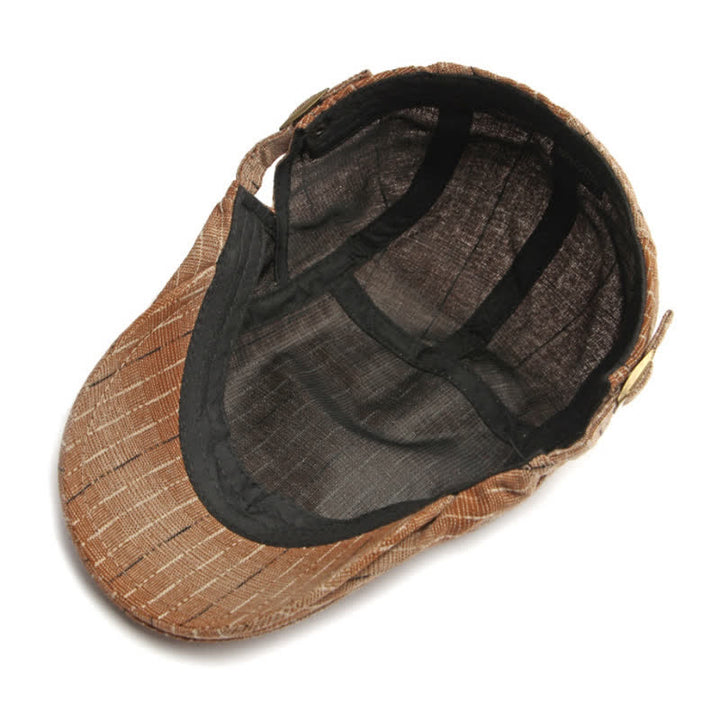 Boina clásica informal con visera plana y rayas