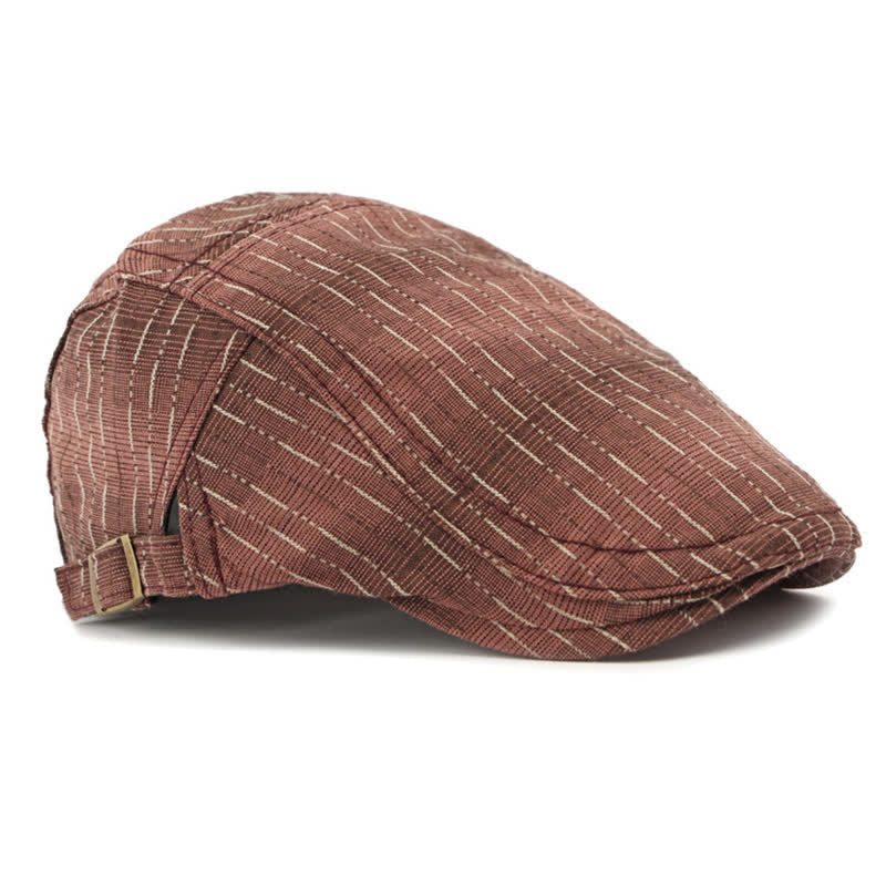 Boina clásica informal con visera plana y rayas