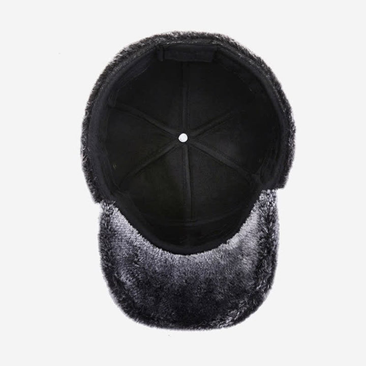 Gorra de béisbol con orejeras de piel sintética y forro polar