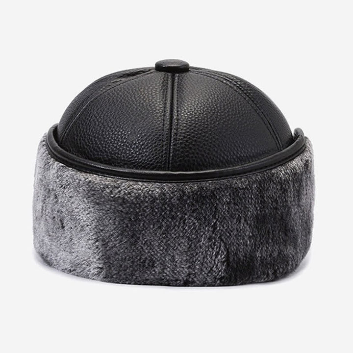 Gorra de béisbol con orejeras de piel sintética y forro polar