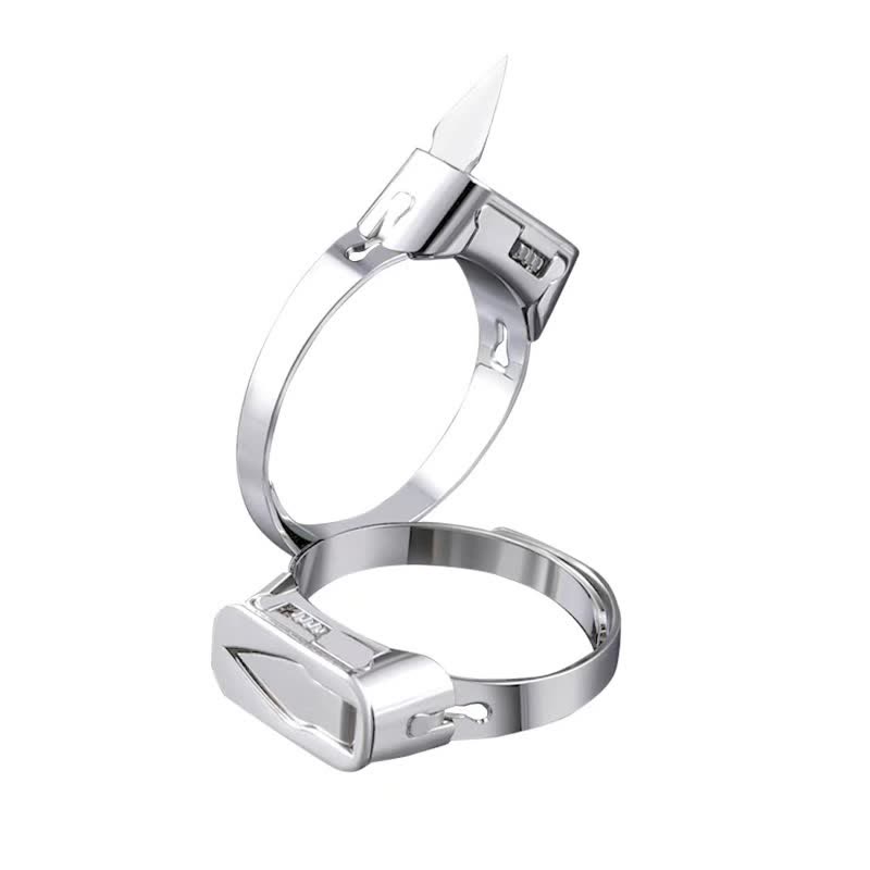Anillo ajustable de apertura de cuchillo oculto multifuncional.