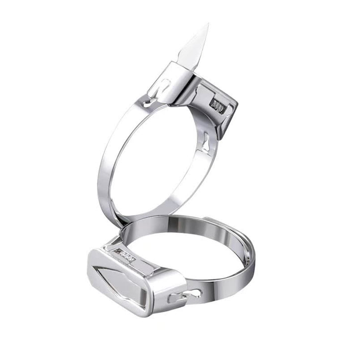 Anillo ajustable de apertura de cuchillo oculto multifuncional.