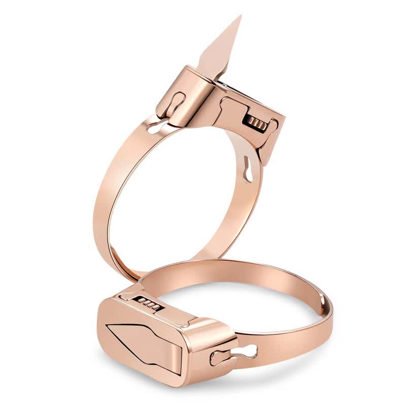 Anillo ajustable de apertura de cuchillo oculto multifuncional.