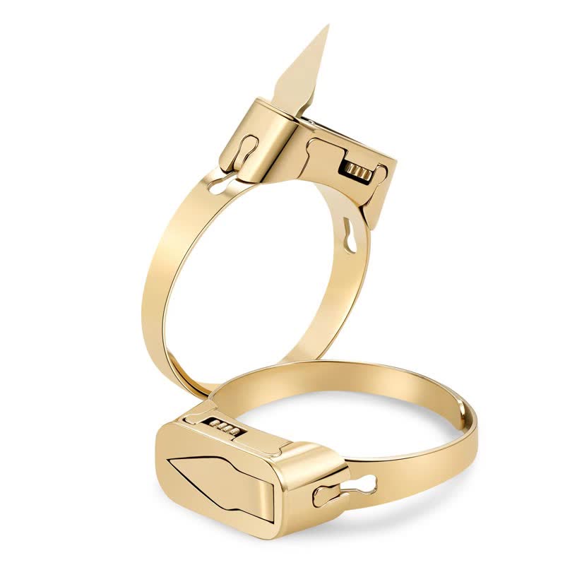 Anillo ajustable de apertura de cuchillo oculto multifuncional.