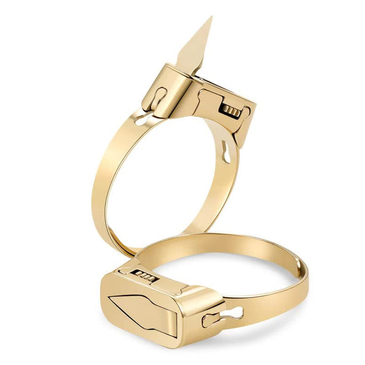 Anillo ajustable de apertura de cuchillo oculto multifuncional.