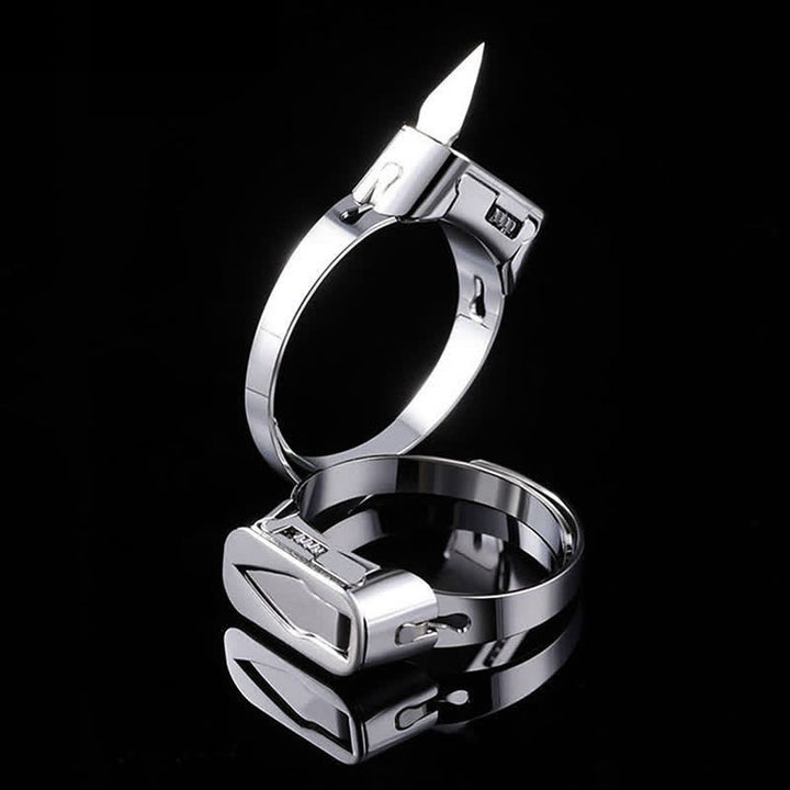 Anillo ajustable de apertura de cuchillo oculto multifuncional.