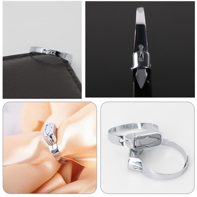 Anillo ajustable de apertura de cuchillo oculto multifuncional.