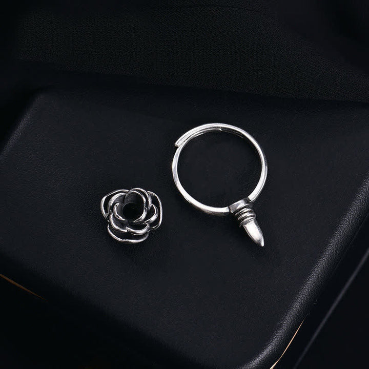 Anillo ajustable de autodefensa con forma de rosa y giro desmontable