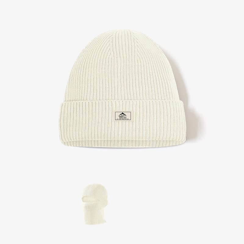 Gorro de punto cálido con cubierta para la cara sin ala en forma de cúpula