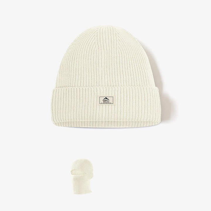 Gorro de punto cálido con cubierta para la cara sin ala en forma de cúpula
