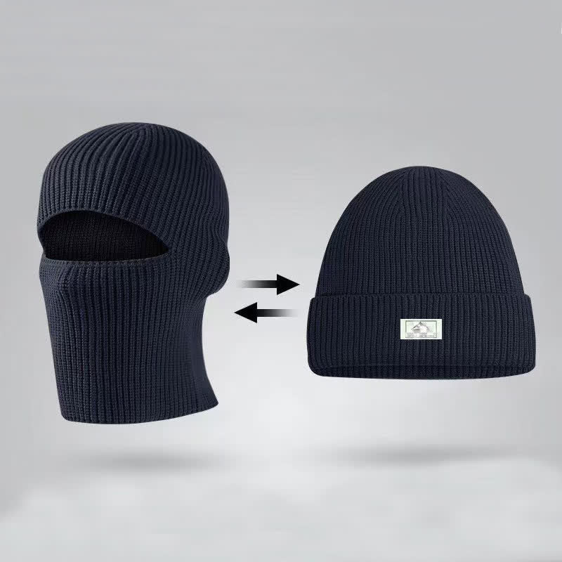 Gorro de punto cálido con cubierta para la cara sin ala en forma de cúpula