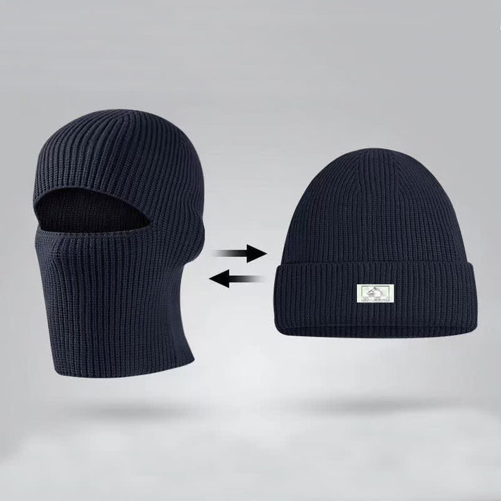 Gorro de punto cálido con cubierta para la cara sin ala en forma de cúpula