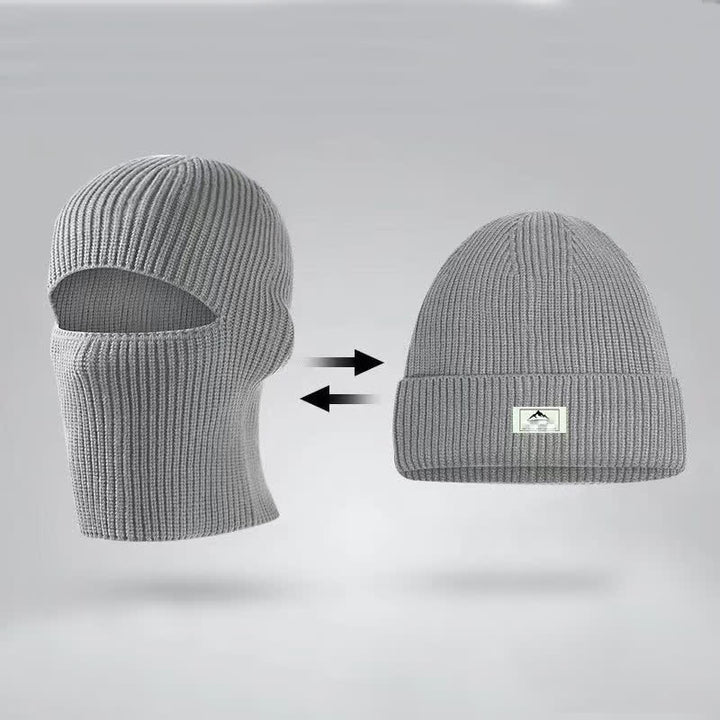 Gorro de punto cálido con cubierta para la cara sin ala en forma de cúpula