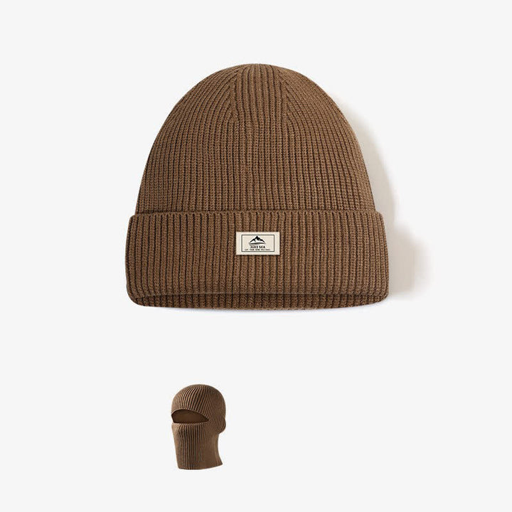 Gorro de punto cálido con cubierta para la cara sin ala en forma de cúpula
