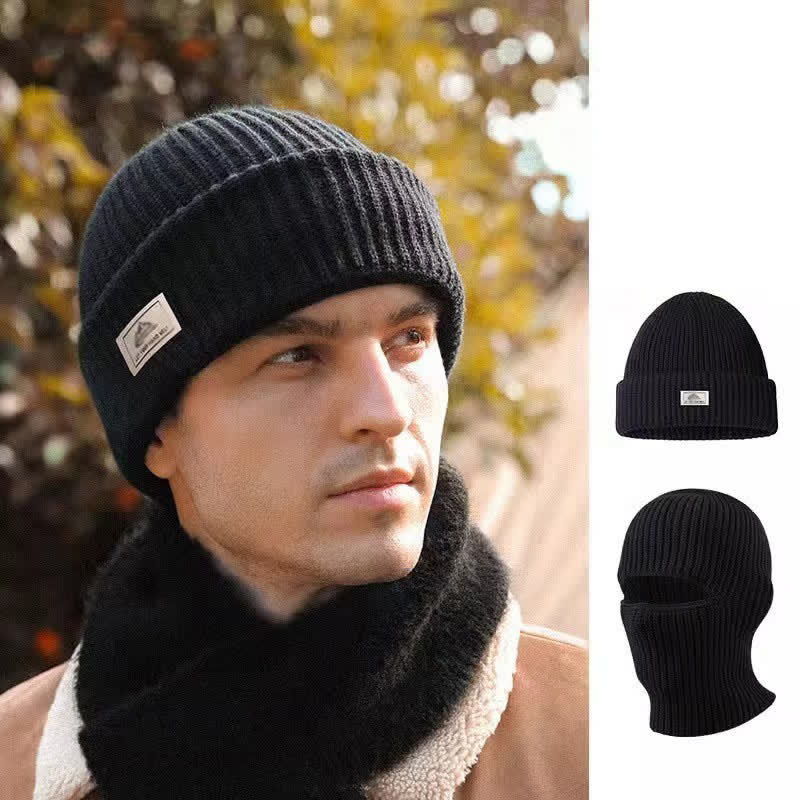 Gorro de punto cálido con cubierta para la cara sin ala en forma de cúpula