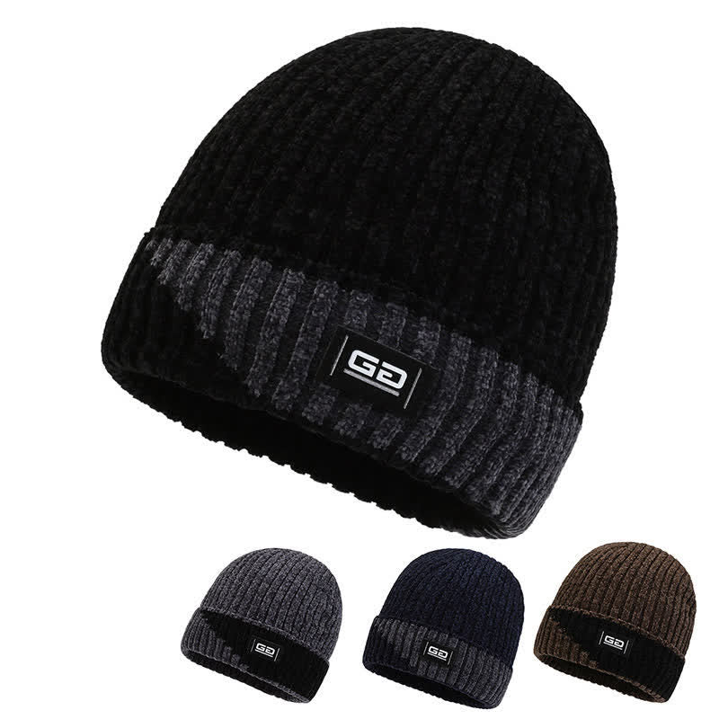 Gorro de punto de vellón grueso y transpirable para invierno