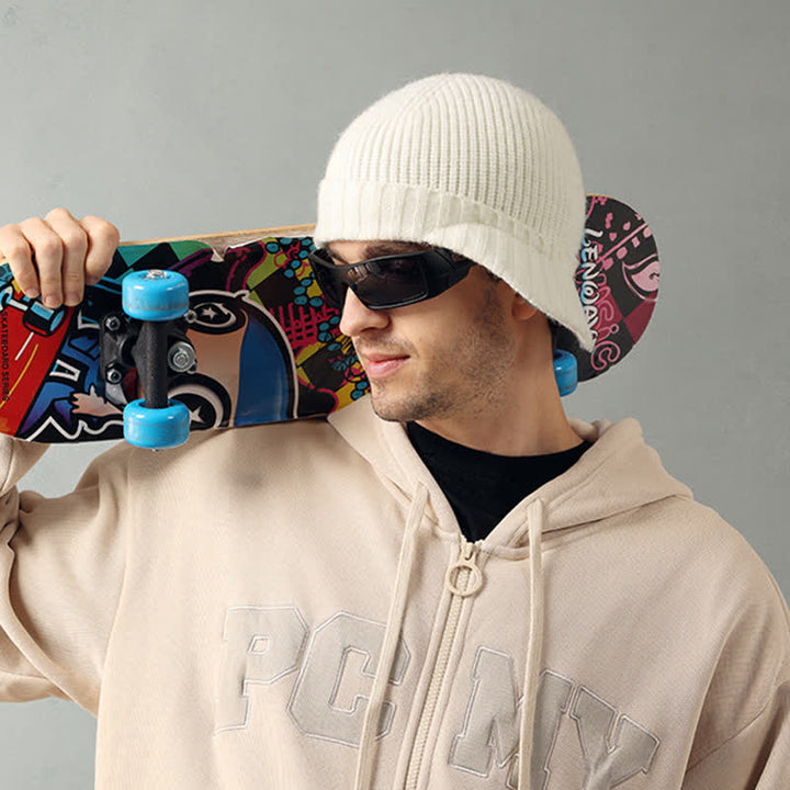 Gorro de punto de ala corta y elástico